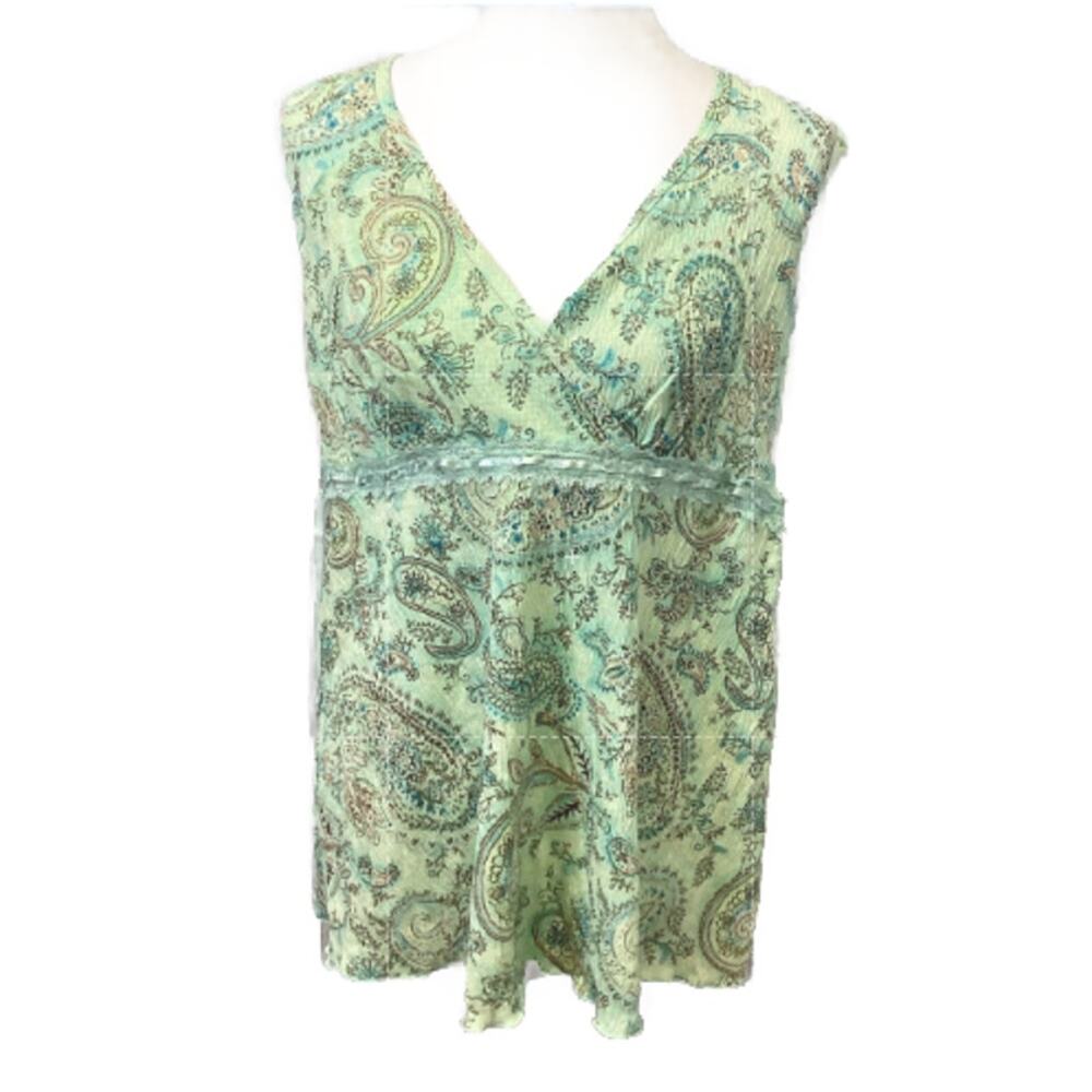 New Bundle of Joy Large Maternity PolyCotton Blend Sleeveless Deep V Blouse Top